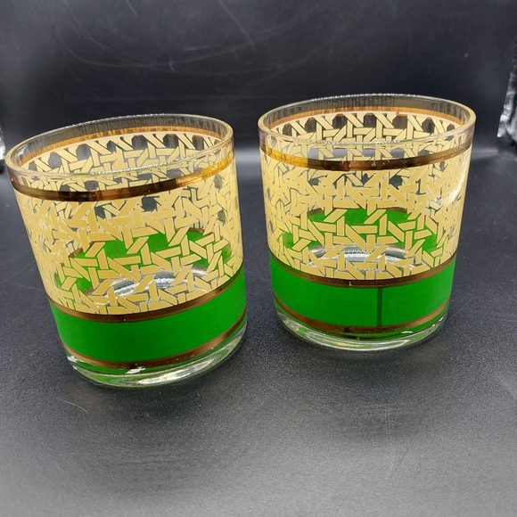 Vintage George Briard ART DECO Gold Painted Old Fashion Glasses Barware MCM - Picture 10 of 10